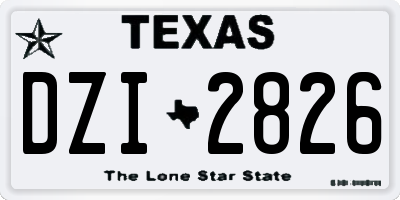TX license plate DZI2826