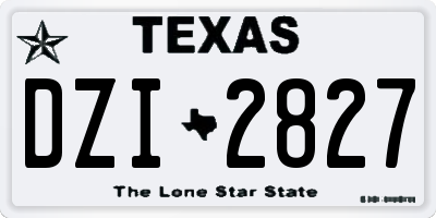 TX license plate DZI2827
