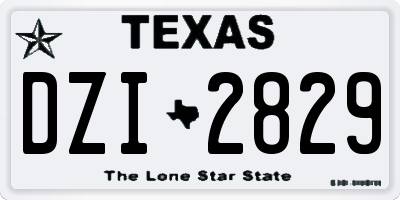 TX license plate DZI2829