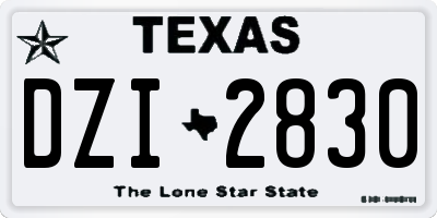TX license plate DZI2830