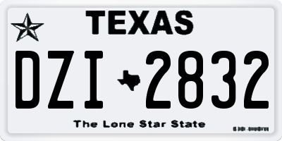 TX license plate DZI2832