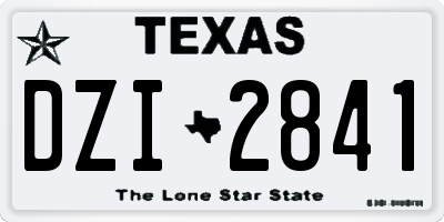 TX license plate DZI2841