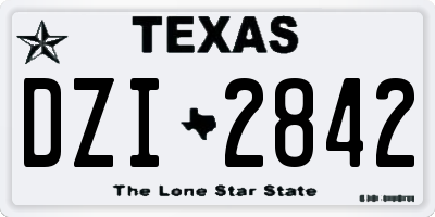 TX license plate DZI2842