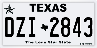 TX license plate DZI2843