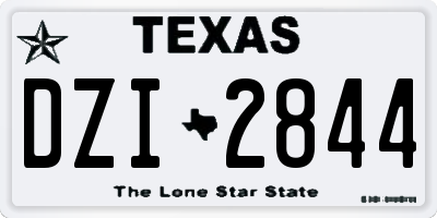 TX license plate DZI2844