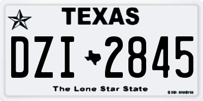 TX license plate DZI2845