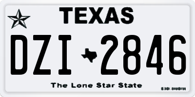 TX license plate DZI2846