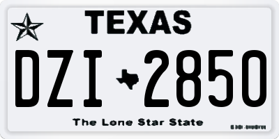 TX license plate DZI2850