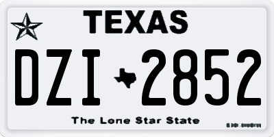TX license plate DZI2852