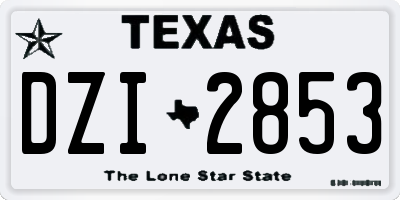 TX license plate DZI2853