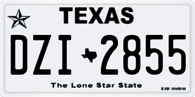 TX license plate DZI2855