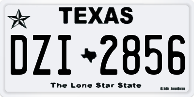 TX license plate DZI2856