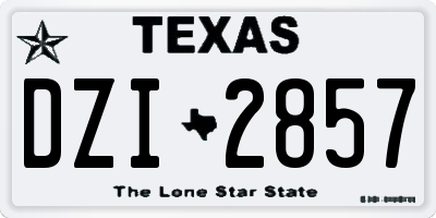 TX license plate DZI2857