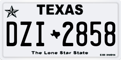 TX license plate DZI2858