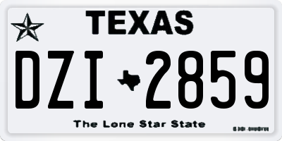 TX license plate DZI2859