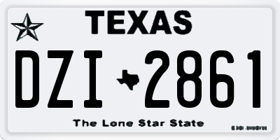TX license plate DZI2861