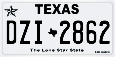 TX license plate DZI2862