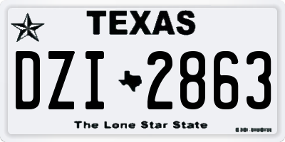 TX license plate DZI2863