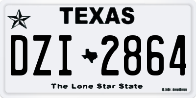 TX license plate DZI2864