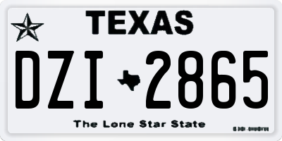 TX license plate DZI2865