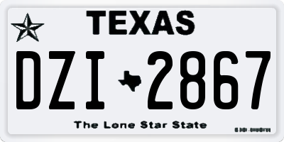 TX license plate DZI2867