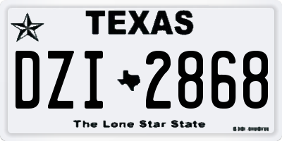 TX license plate DZI2868