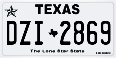 TX license plate DZI2869