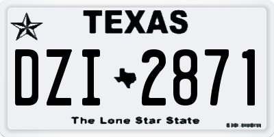 TX license plate DZI2871