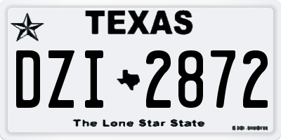 TX license plate DZI2872