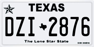 TX license plate DZI2876