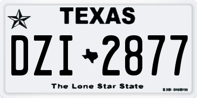 TX license plate DZI2877