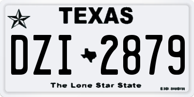 TX license plate DZI2879