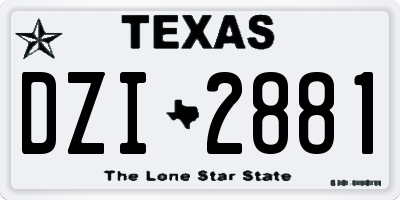 TX license plate DZI2881