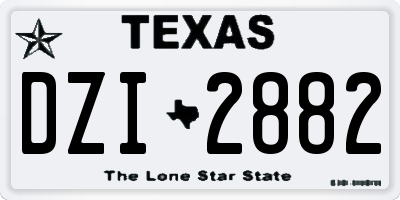 TX license plate DZI2882