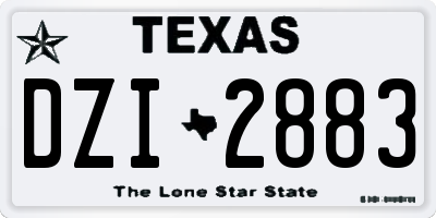 TX license plate DZI2883