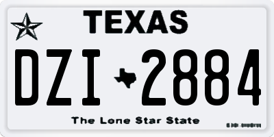 TX license plate DZI2884
