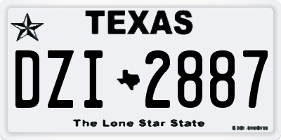 TX license plate DZI2887