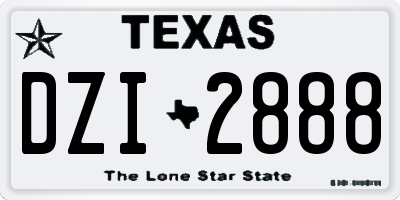 TX license plate DZI2888