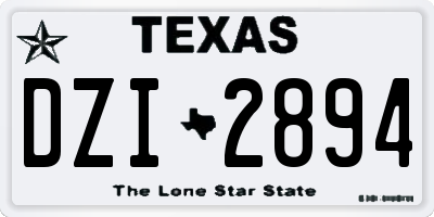 TX license plate DZI2894
