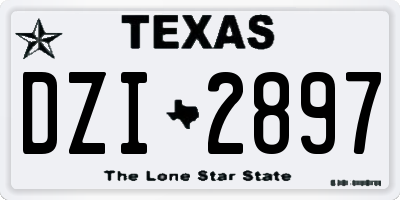 TX license plate DZI2897