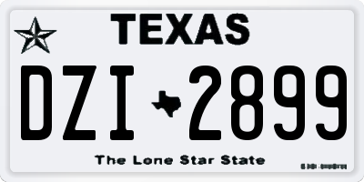 TX license plate DZI2899