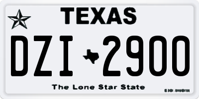 TX license plate DZI2900