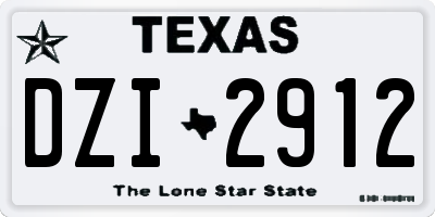 TX license plate DZI2912