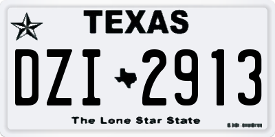 TX license plate DZI2913