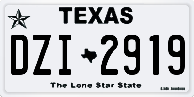 TX license plate DZI2919