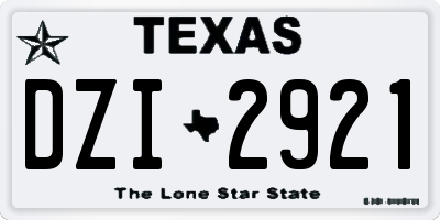 TX license plate DZI2921