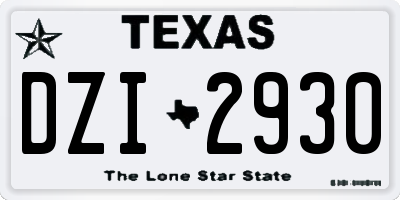 TX license plate DZI2930