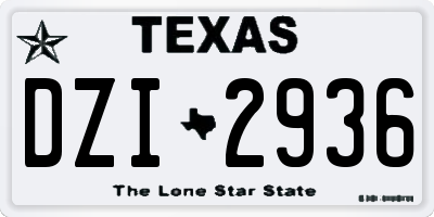 TX license plate DZI2936