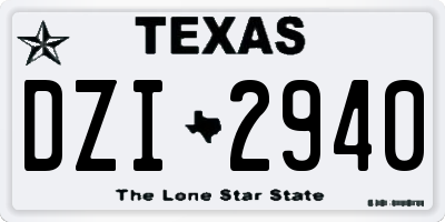 TX license plate DZI2940