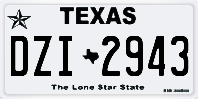 TX license plate DZI2943